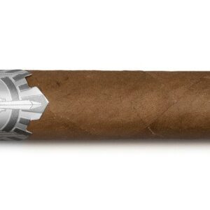 Principle Aviator Patrie cigar with brown wrapper and white band featuring aircraft logo on white background.